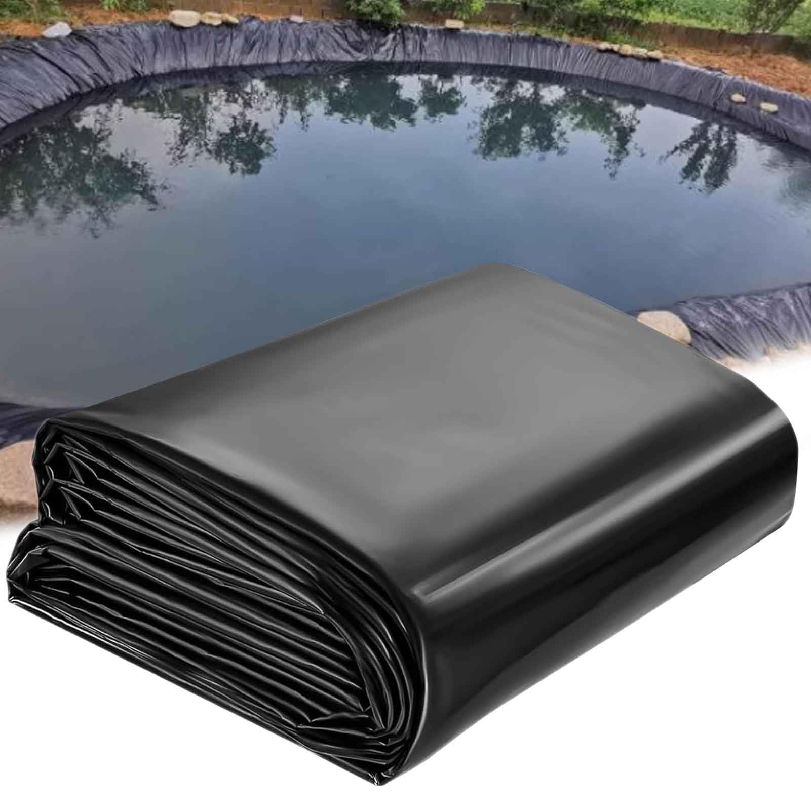 DMCHENGMA 1x6m 3x7m 4x4m 5x8m 6x10m Pond Liners, Gardens Pools Membrane Waterproof Pond Lining Heavy Duty Underlay Tarpaulin - Polythene Plastic Sheeting(4x4m(13.1x13.1ft))