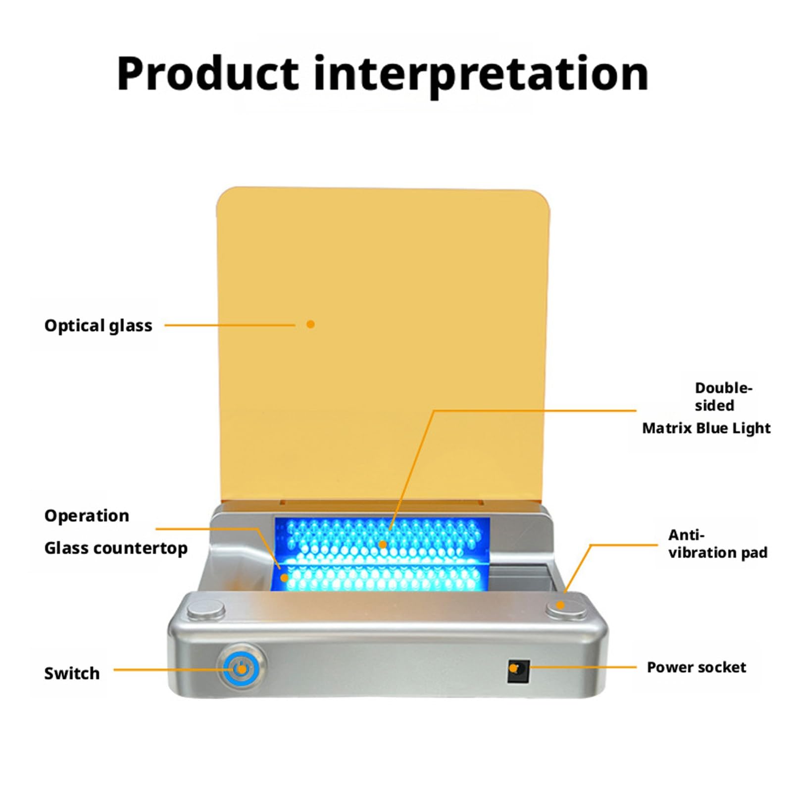 Transiluminador de luz azul de laboratorio para electroforesis en gel, intensidad LED ajustable para visualización
