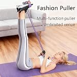 Corde de tension multifonctionnelle, bande de résistance à pédale élastique à 6 tubes, corde de tension en latex naturel, équipement de fitness pour l'entraînement de l'abdomen/ taille/ bras/ jambes, étirement et amincissement