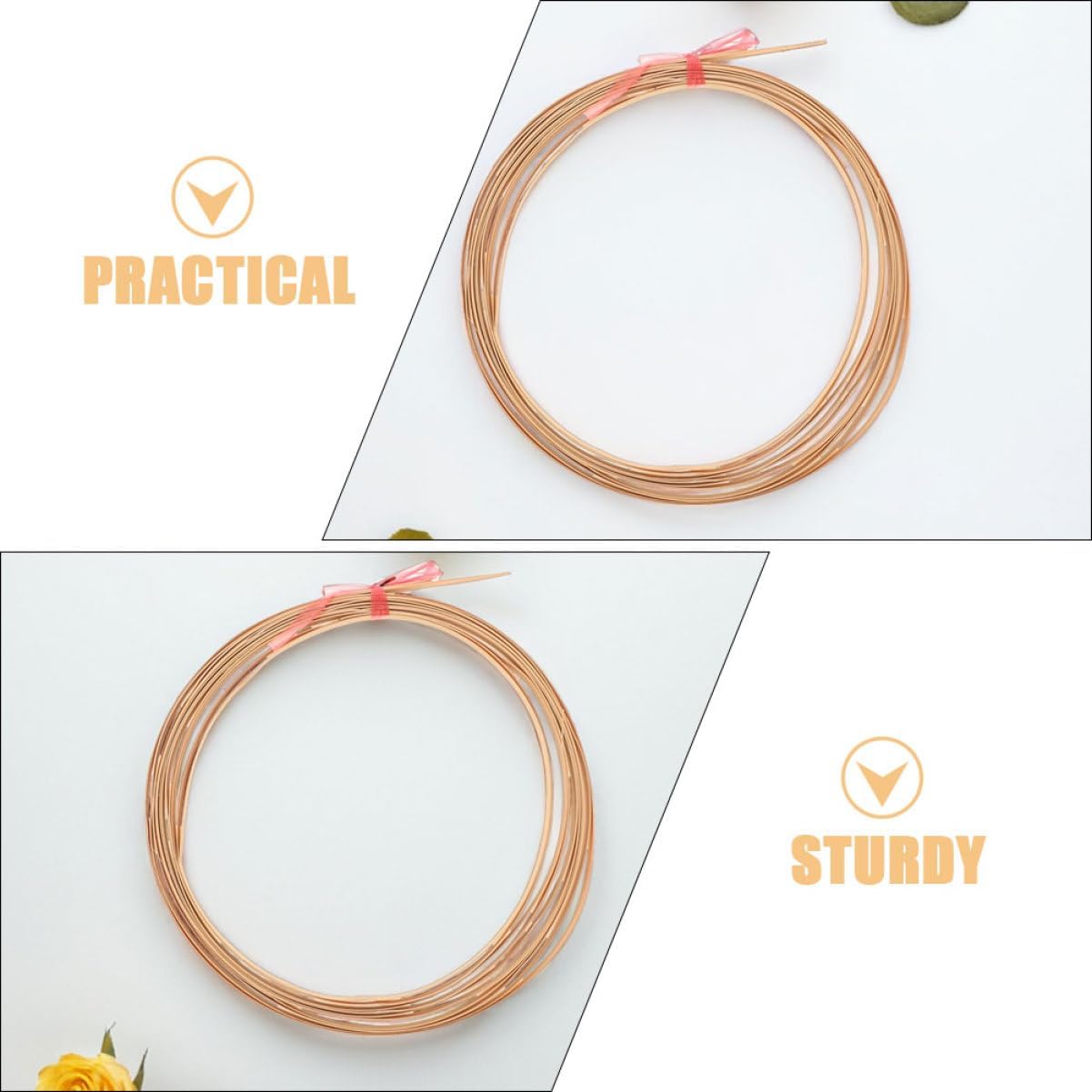 TEHAUX 2pcs Handmade Weaving Strips for DIY Craft Basket Making and Home Decor Projects Natural Color Crafting Supplies for Furniture Repair