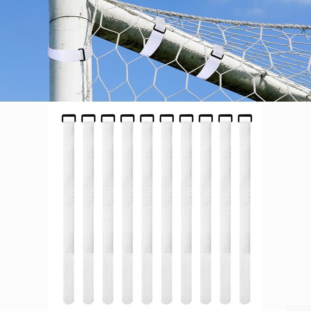 Lot De 10 Sangles De Fixation Pour Filet De But De Football – Nylon Résistant, 36 X 2 Cm – Idéales Pour Stades, Clubs Et Entraînements