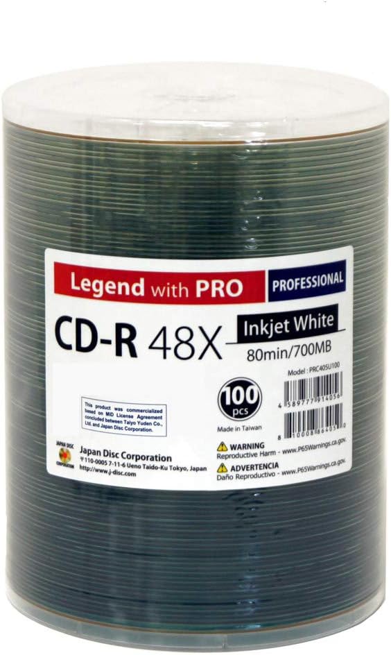 Amazon.com: 100 Pack Professional CD-R Legend with Pro Taiyo Yuden TY ...