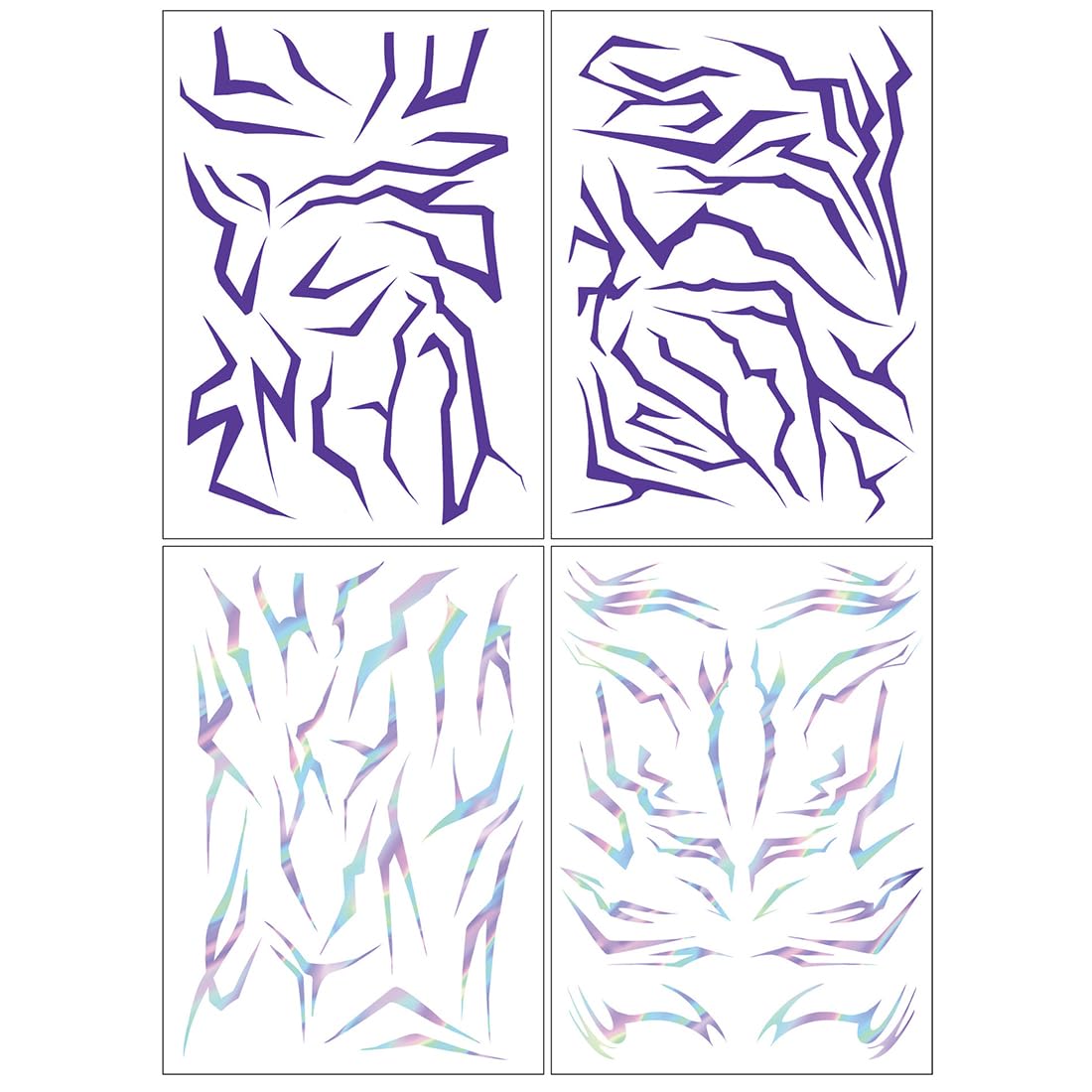 4pcs Tatuaggio Adesivo Viola,Tatuaggi Temporanei Da Costume,Per Cosplay,Carnevale,Halloween,Serate Sul Palco