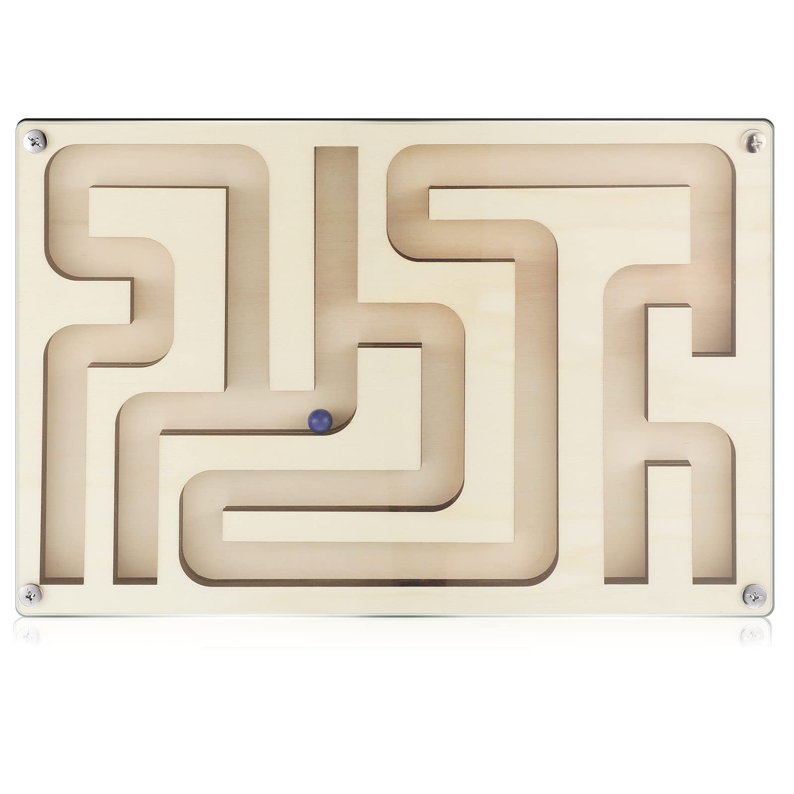 Marble Maze Circuit Game Dementia Activities for Elderly Seniors Wooden Maze Board Games Toy Gifts for Alzheimer's Patients Activities, Dementia Care, Improving Skills and Coordination (Simple Style)