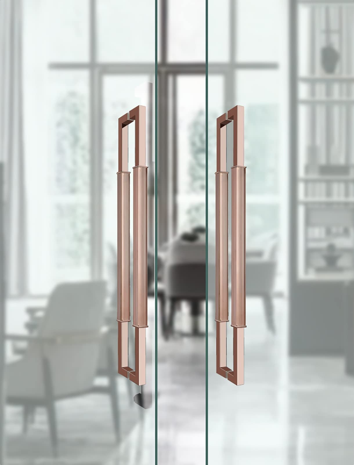 Moderna maniglia scorrevole a due lati per porte interne/esterne in acciaio inox, design push pull per casa, ufficio, cucina, bagno, facile installazione con viti incluse