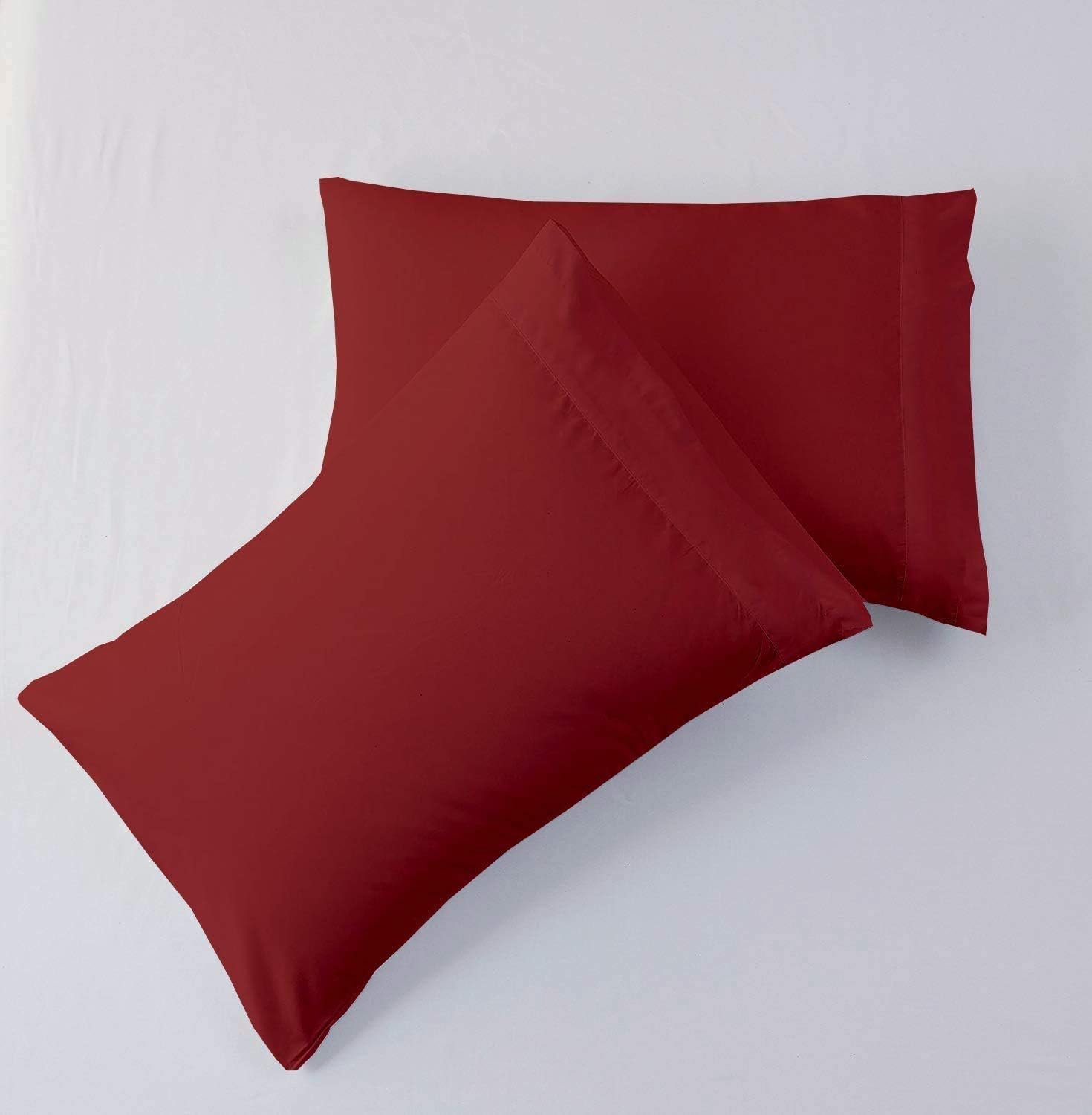 Top Split King Sheets Sets for Adjustable beds-Split Head King Sheets-Half Split King Sheet Sets for Adjustable beds deep Pocket-34 Split Top King Sheets 400 TC 100% Cotton(Burgundy Solid)