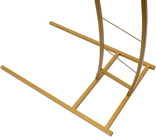 Miniatura 5 de Soporte de arco de boda de metal dorado y blanco de 6.5 pies, marco de globos de flores curvas, enrejado de arco de jardín para interiores y