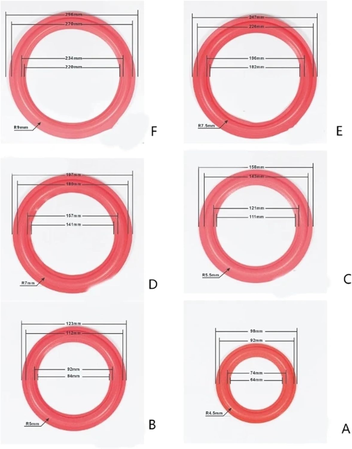 Speaker Repair Kit 10pcs Speaker Rubber Foam Edges Surround Rings Repair Part for DIY Dustproof for DIY(15YA4NB1403293-R-E)