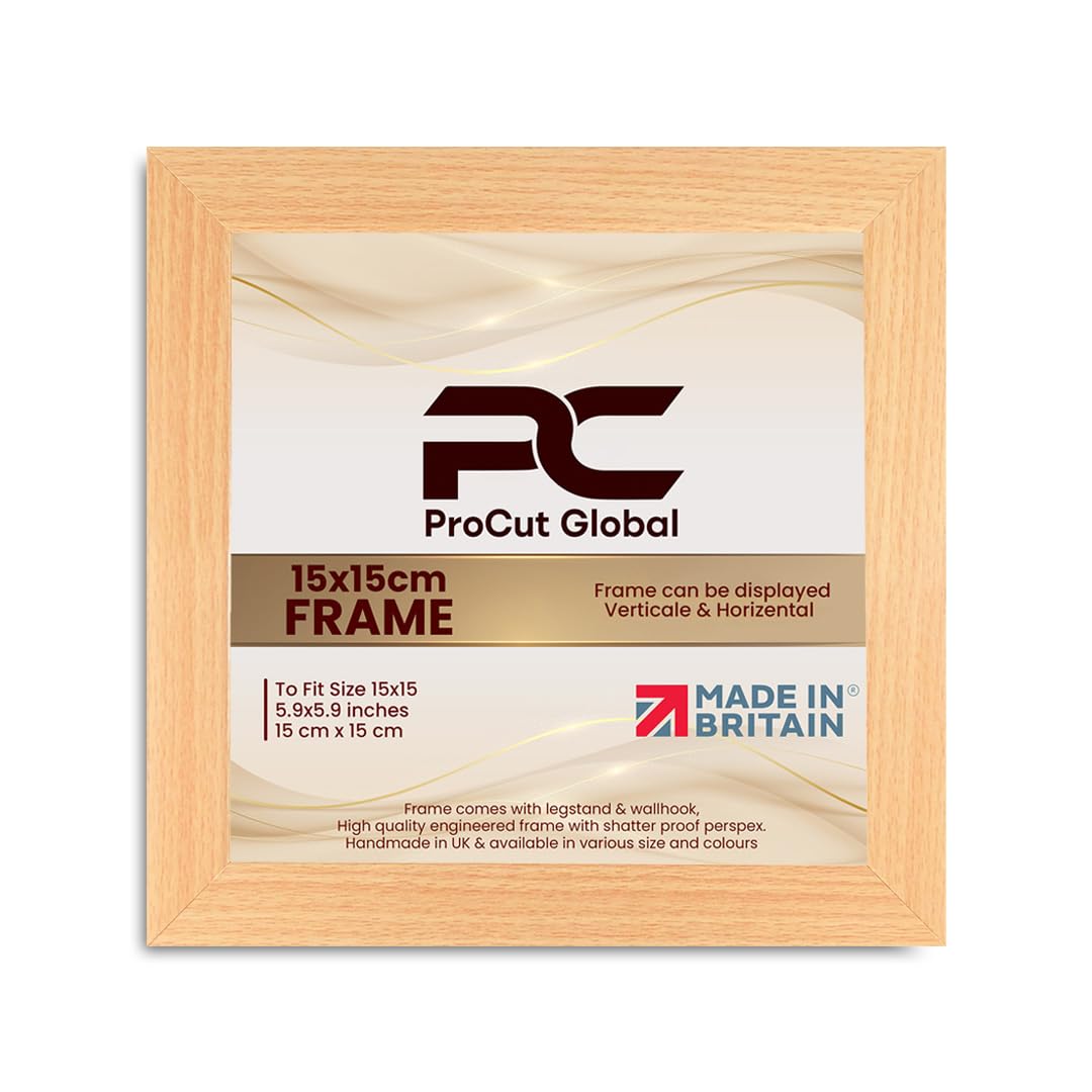 Procut Global 15X15CM Country Pine Picture Frames - Modern Wooden Photo Frame with Shatterproof Perspex for Wall or Tabletop - Perfect for Posters, Certificates, Prints - Sizes & Colors Available — image 1