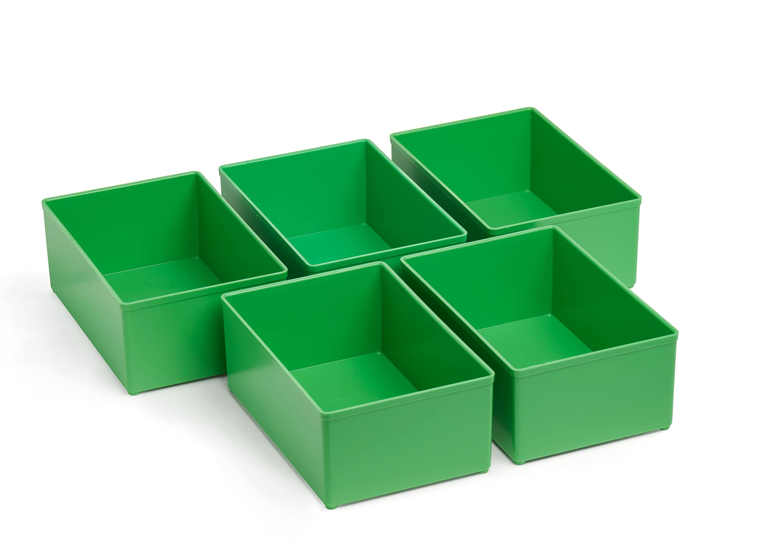 25er Set Einsatzboxen 63 mm D3 grün B156 x T104 x H63 geeignet als Bosch L-BOXX Einlage | Einsatzboxen für Sortimentskästen | wie Bosch Sortimo Insetboxen Set L-BOXX, W-BOXX, T-BOXX, ProClick Tray