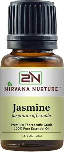 Aceite esencial de jazmín 100% puro, grado terapéutico premium, sin diluir, difusor de aromaterapia para calma y relajación, cuidado de la piel,