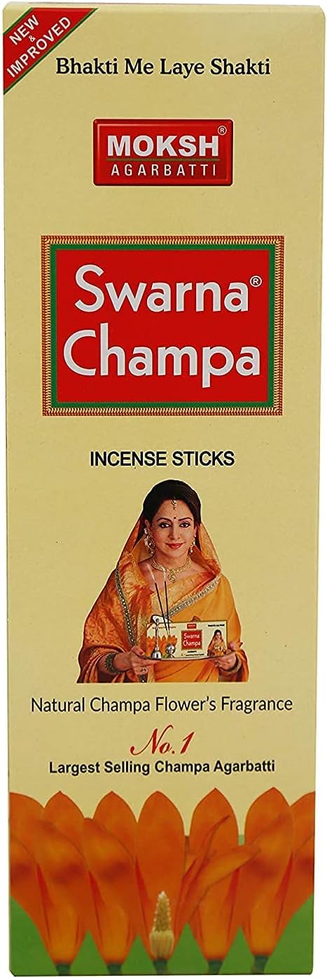 Aashita Creations Swarna Chandan Incense Sticks, Champa Flower, 90 gm Pack of 12