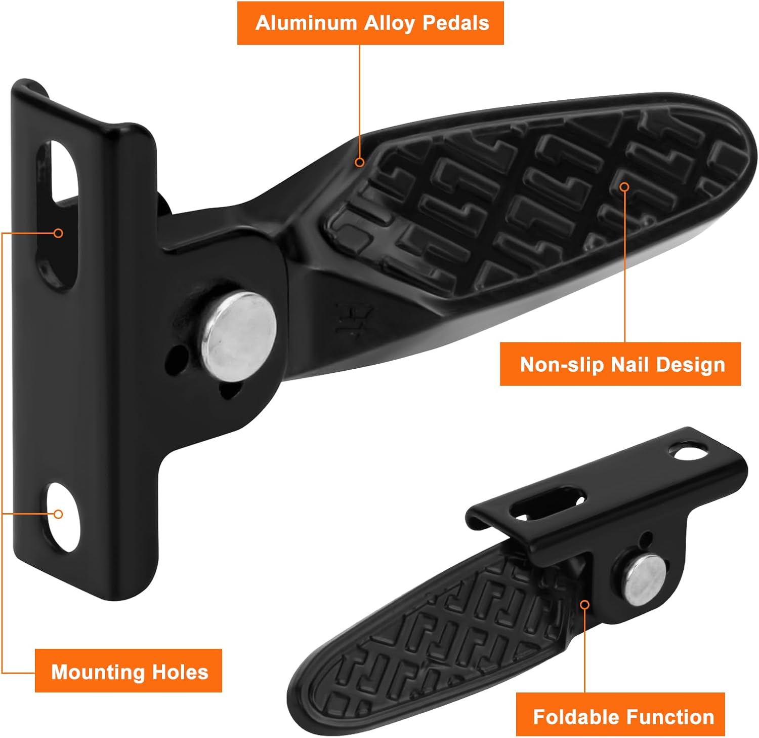1 Pair Electric Scooter Folding Pegs, Mini Folding Non-Slip Bicycle Motorcycle Foot Pegs Rest Compact for Folding E-Bike, Bicycle