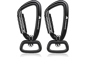 2-PACK Carabiner Clips with Swivel Rings by PANDENGZHE
