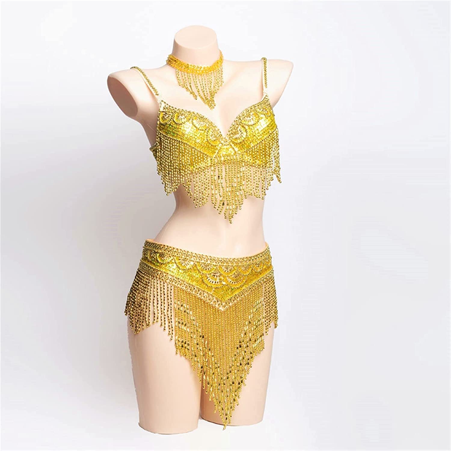 Amazon.co.jp: [BAtlam] ゴールデン女性ベリーダンス服ビーズ