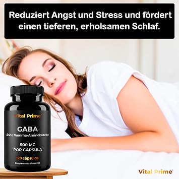GABA 120 capsules 500 MG per capsule (gamma-aminobutyric acid) 4-month supply GABA capsules reduce stress and anxiety and improve sleep quality