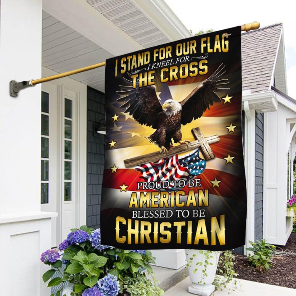 FLAGWIX American Eagle Christian Cross Flag THB2202F, USA House Garden Flag (29.5" x 39.5") - Premium Polyester, Double Sided, UV Fade Resistant