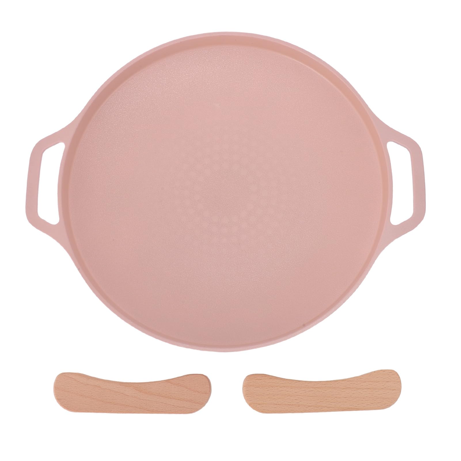 Griglia per barbecue coreana, antiaderente, in alluminio, con rivestimento in pietra Maifan, versatile piastra rotonda per carne e verdure, include 2 manici facili da impugnare