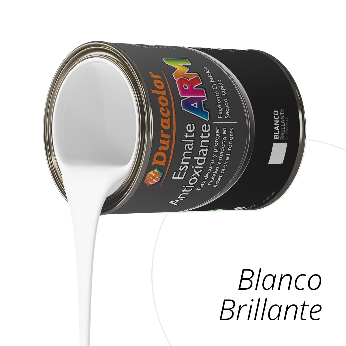 Esmalte Antioxidante ARM - Color Blanco Brillante - 4 Litros - Superficie Exterior e Interior - Acabado Brillante y de Rápido Secado - Excelente Dureza y Resistencia - Duracolor