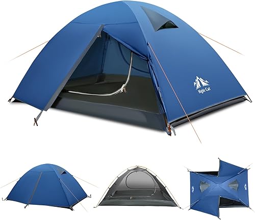 Miniatura 12 de Night Cat 2-Persons Backpacking Tent: Waterproof Lightweight Camping Tent for Two People Hiking Outdoor Mountain with Aluminum Poles and Rainfly