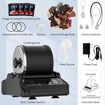 Rock Tumbler Kit for Adults Kids Barrel Rock Polisher Tumbler Kit