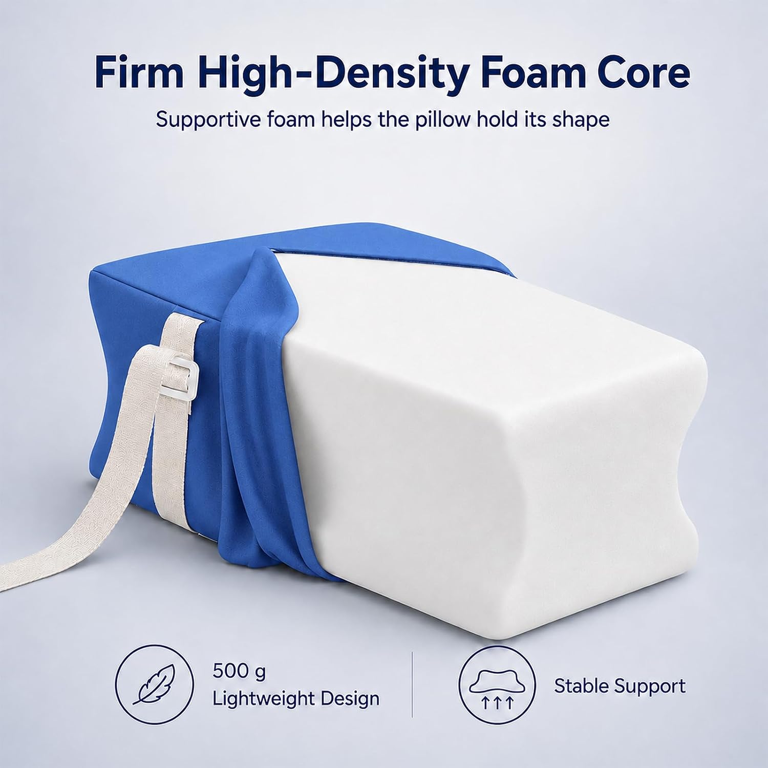 Hip Abduction Pillow, Firm Positioning Pillow with Easy-Release Straps to Prevent Leg Shifting, Recovery Support for Seniors, Ideal for Hip Surgery Recovery, Hospital Use and Sleeping