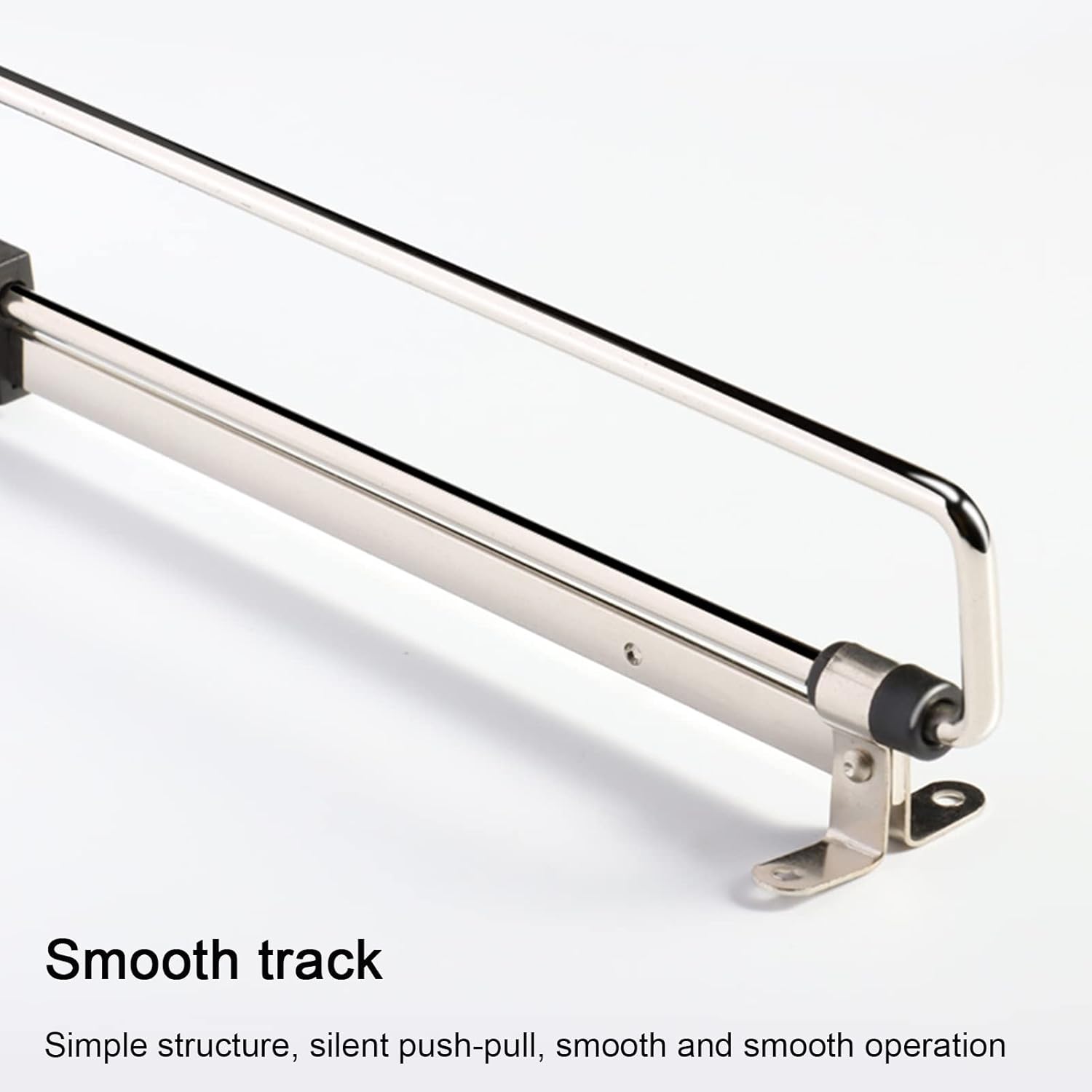 Solid Pull-Out Closet Valet Rod,Simple Retractable Pants Hangers,Wardrobe Extendable Clothes Rail,for Shallow/Narrow Cabinet Clothing Storage,Load-Bearing 25 kg (Battery *1 : 45cm/17.7in)