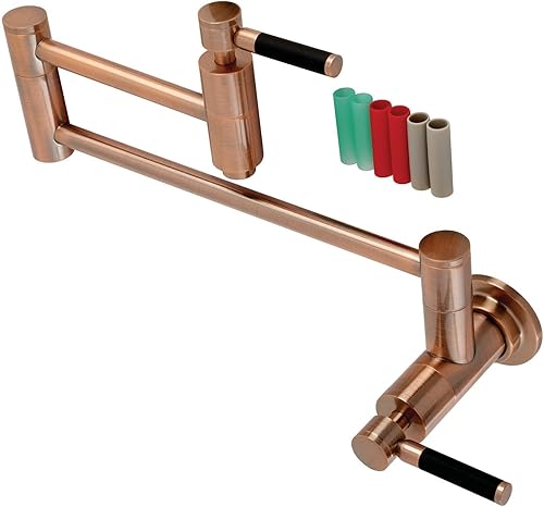 Kingston Brass KS810DKLAC Concord - Grifo de cocina con relleno de olla de montaje en pared, cobre antiguo