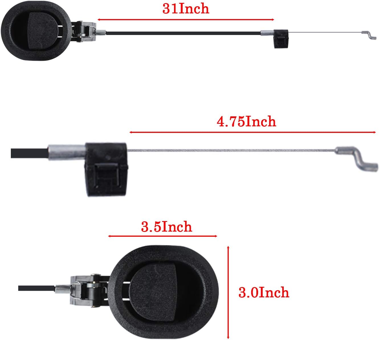 Podoy Recliner Pull Handle Compatible with Ashley Lazy Boy Recliner Couch Sofa, Recliner Replacement Parts with Pull Handle and Release Cable (2 Pcs)
