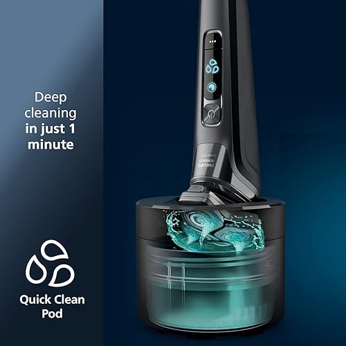 Vista 8 de Philips Norelco Shaver 9800, S9987/85 + cartucho de repuesto de cápsulas de limpieza rápida Philips Norelco CC12/52 Negro