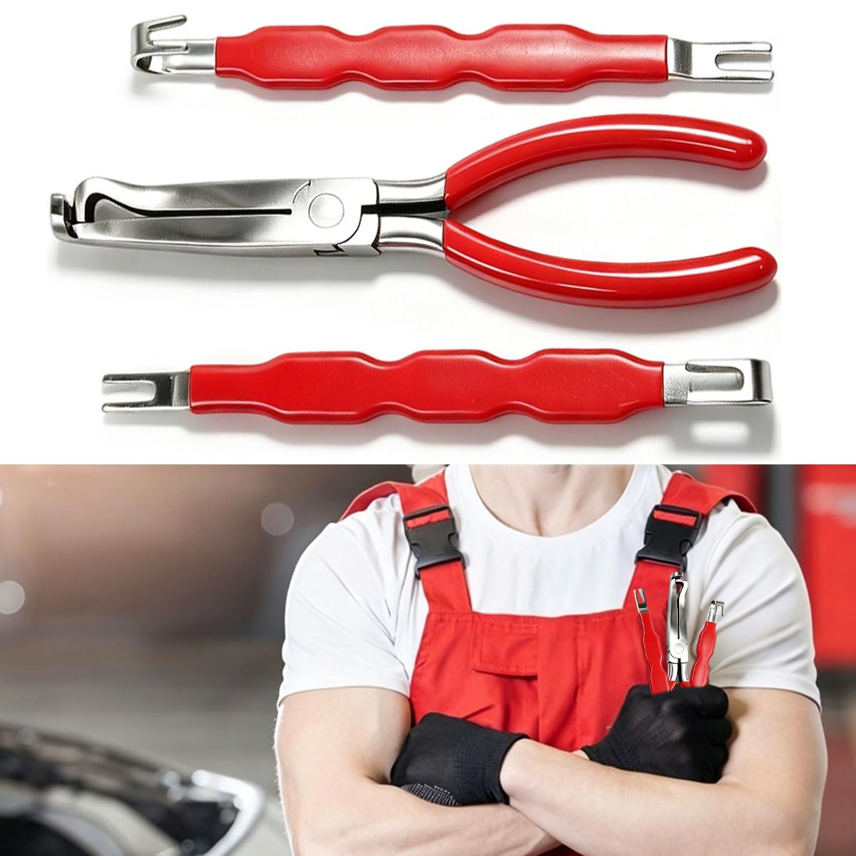 3 Piezas Herramienta Separadora de Conectores Eléctricos,Herramientas Desmontaje Coche,Alicates Abrazaderas Coche, Palancas Coche para Reparación de Automóviles Mantenimiento Industrial Camione