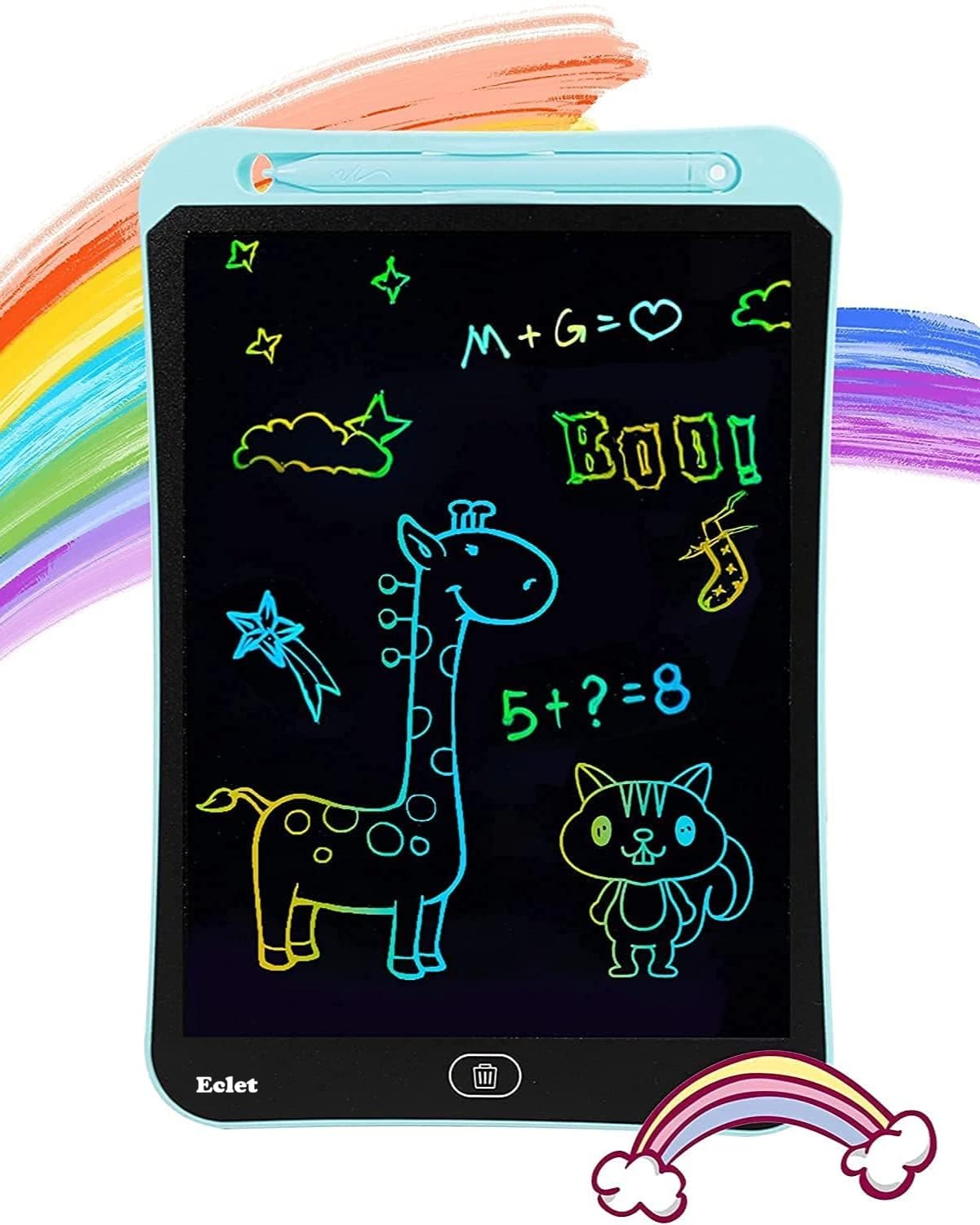 Eclet 8.5-Inch Digital Doodle Board for Kids, Reusable LCD Writing & Sketching Tablet with Stylus for Study, Drawing, Notes, Learning, Practice and Travel - V