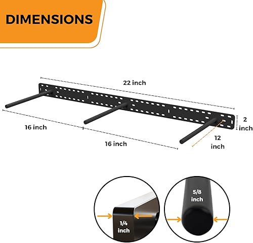 Miniatura 79 de Soporte de estante flotante resistente de 4 x 22 pulgadas - Soporte de estantes de pared largos, accesorios de estante flotante ocultos, soportes