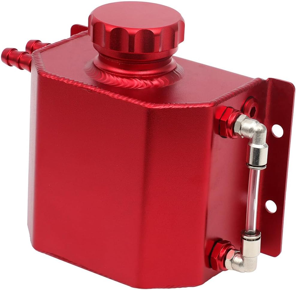 SCITOO Radiator Tank Coolant Reservoir Tank With Cap 1L Universal Automotive Coolant Overflow Expansion Bottle Red