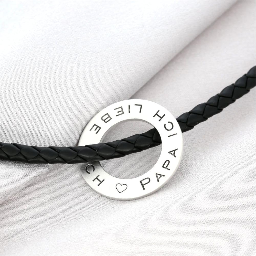 Herrenkette Koordinaten 925 Sterling Silber Kautschuk Gravur Anhänger Männerkette Gravur Namensgravur Herrenschmuck Geschenk Ring Kette GPS | HANDMADE IN GERMANY