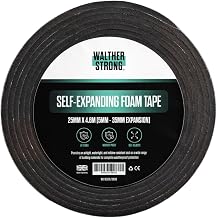 Walther Strong 25mm wide 5-35mm x 4.6m Draught Excluder Tape. Self-Expanding Foam Tape. Draft Excluder for Doors & Windows. Weather Stripping Seal for Windows & Doors. Door Insulation Strip