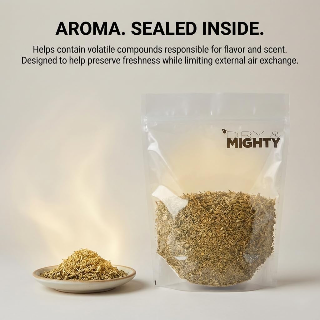 Dry & Mighty Smell Proof Turkey Bag 10 Pack Large 13"x14.5",USA Food Grade, Provides the Perfect Environment for Curing Herbs, Tear-Resistant 1LB Bags, Great for long term herb storage, Bulk