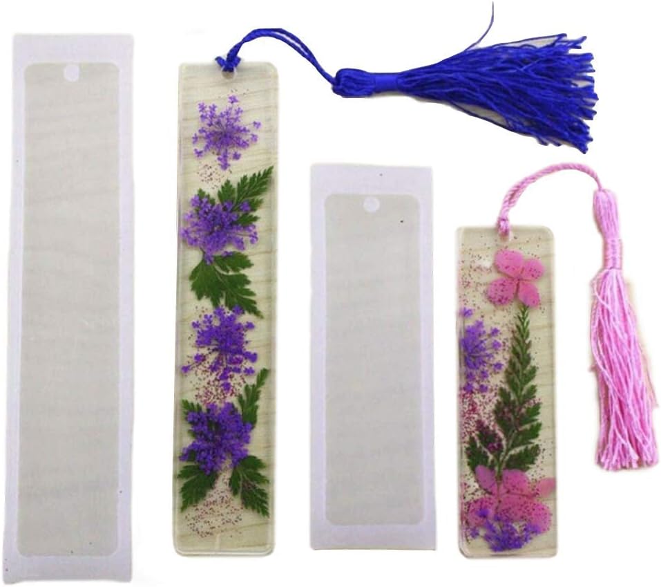 2pcs/Set Silicone Bookmark DIY Rectangle Making Resin Jewelry Casting Decoration Craft Tool