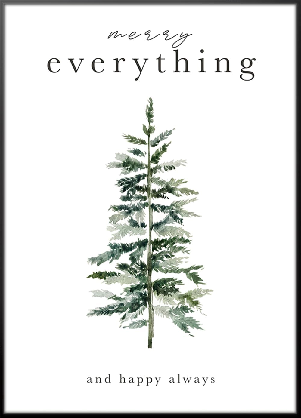 Christmas Wall Art Prints 8x12in Merry Everything and Happy