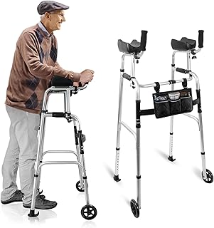 Stand Up Walker for Seniors & Elderly with 6" Bearing Wheels