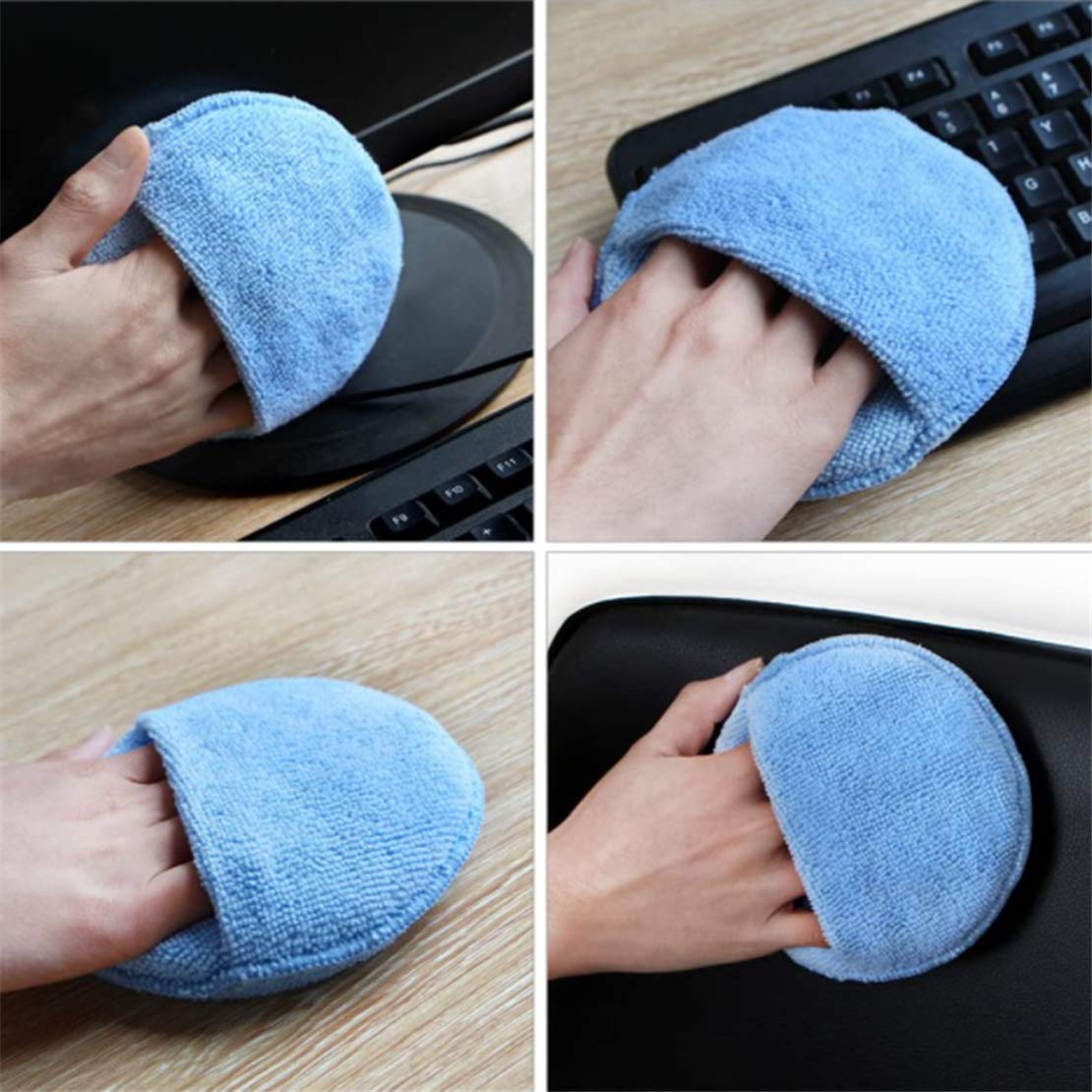 10 éponges De Polissage Microfibre Pour Voiture - Applicateur Cire, Nettoyage Vitres - Réutilisables
