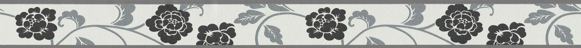 A.S. Création 10 cenefa autoadhesiva Only Borders 261014 2610-14, 5 m x 0,05 m, color negro y blanco