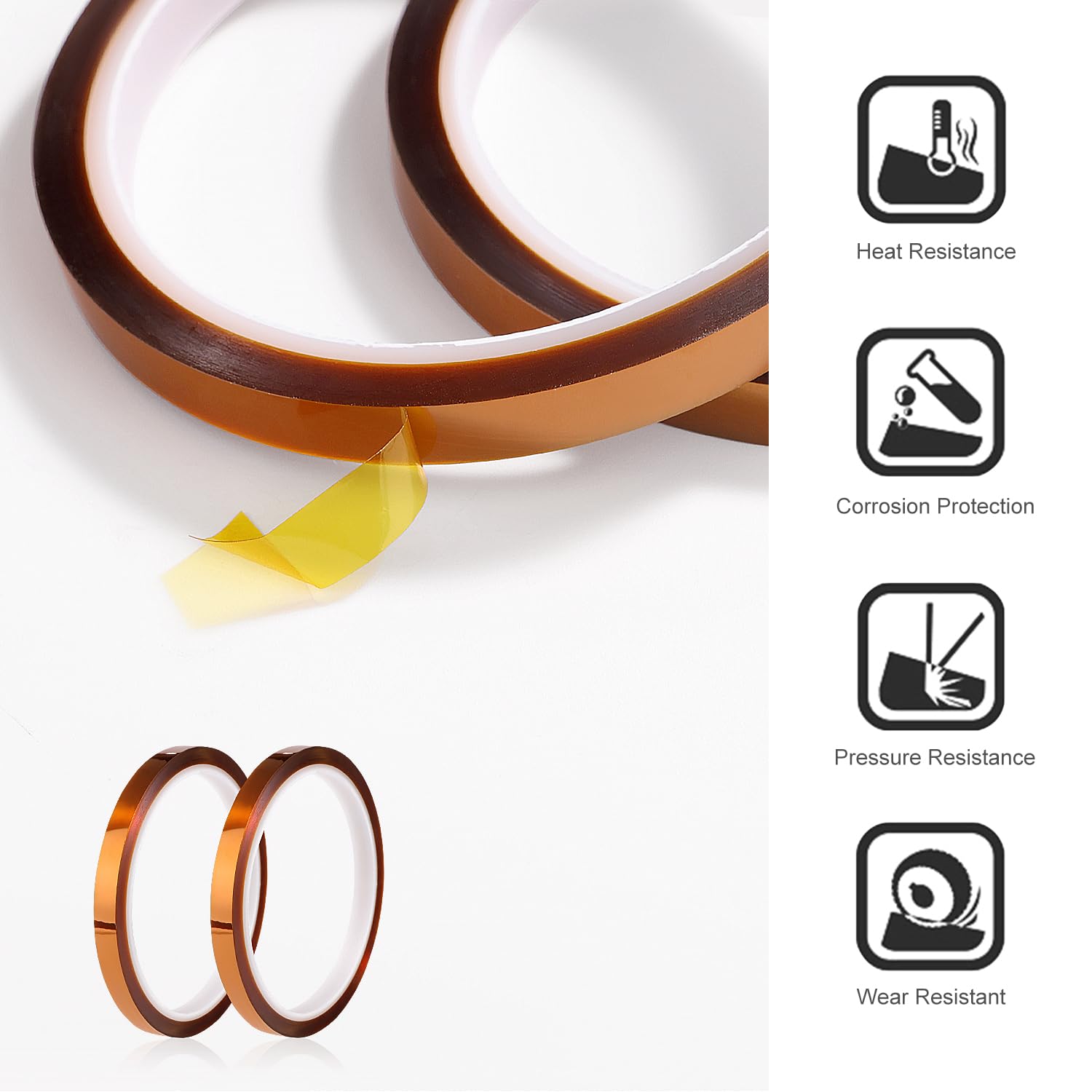 YIXISI 2 PCS 8mmx33m High Temperature Tape, Kapton Tape, Polyimide Tape, Sublimation Tape, Thermal Transfer Tape - Image 3