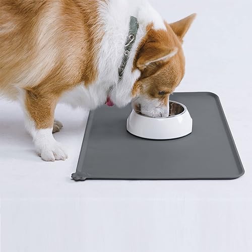 Miniatura 7 de AUDWUD Silicone Waterproof Dog Cat Pet Feeding MatsAnti-Slip Pet Bowl MatsPet Feeding Mat Beige, Negro, Azul / Patchwork, Marrón, Café Oscuro, gris,