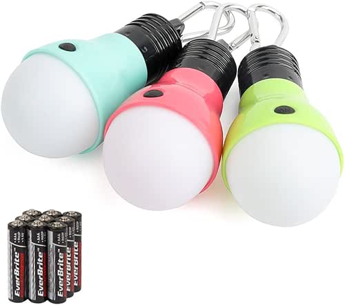 EverBrite 3-Pack Camping Lights - 3 Lighting Modes, Outdoor Portable