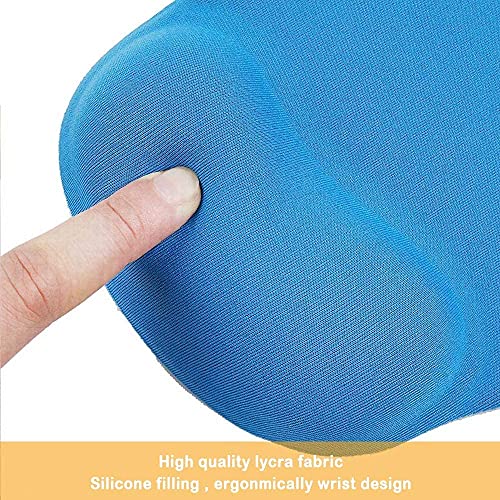 Office Mousepad With Gel Wrist Support - Ergonomic Gaming Desktop Mouse Pad Wrist Rest - Design Gamepad Mat Rubber Base For Laptop Comquter -Silicone Non-Slip Special-Textured Surface (04Blue) #TOP1