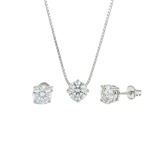 Presente Conjunto Kit Colar E Brinco Ponto De Luz Prata 925