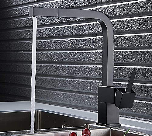 Robinet de cuisine extractible en laiton mélangeur carré pour évier