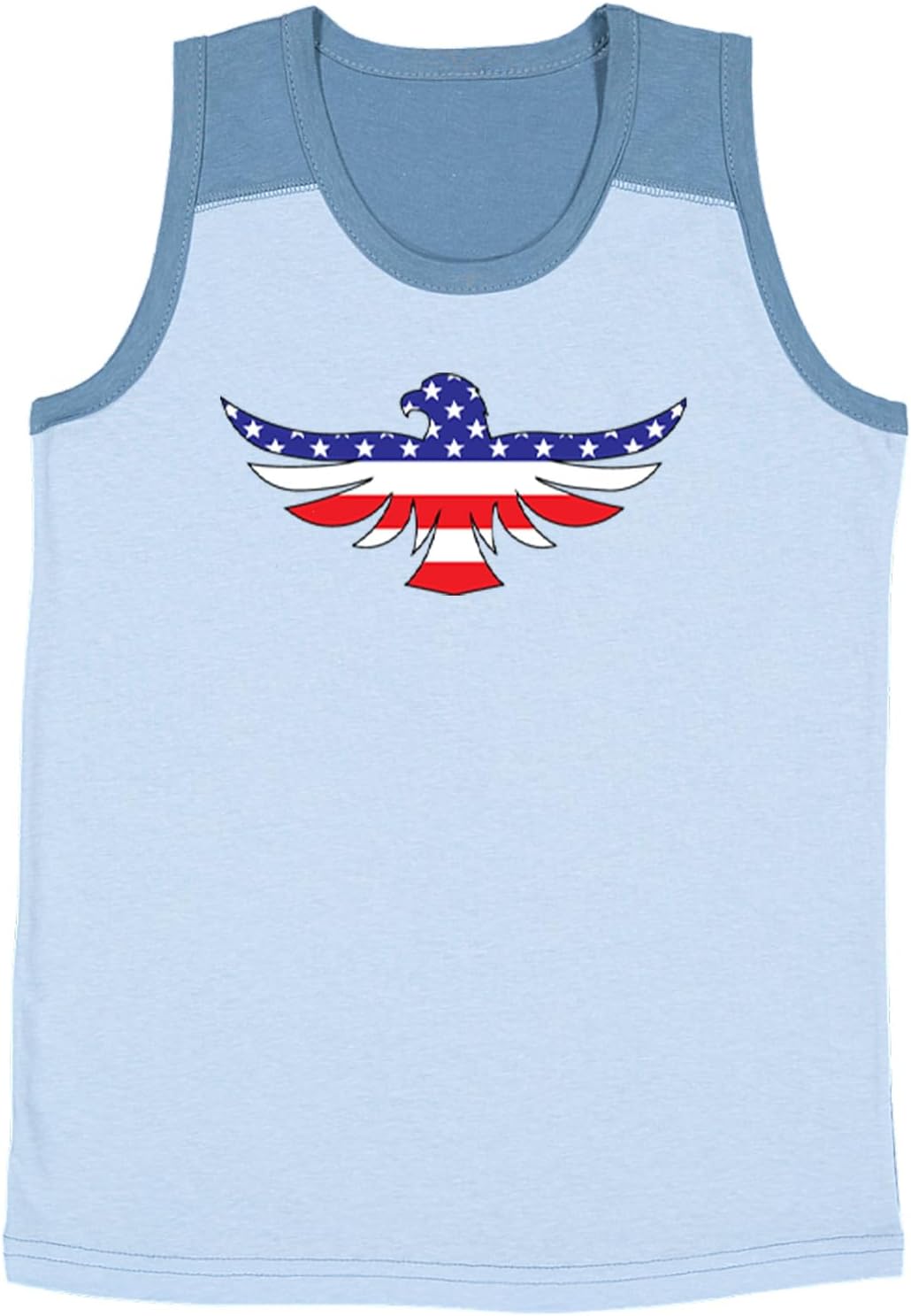American Flag Eagle - USA American Youth Contrast Back Tank Top