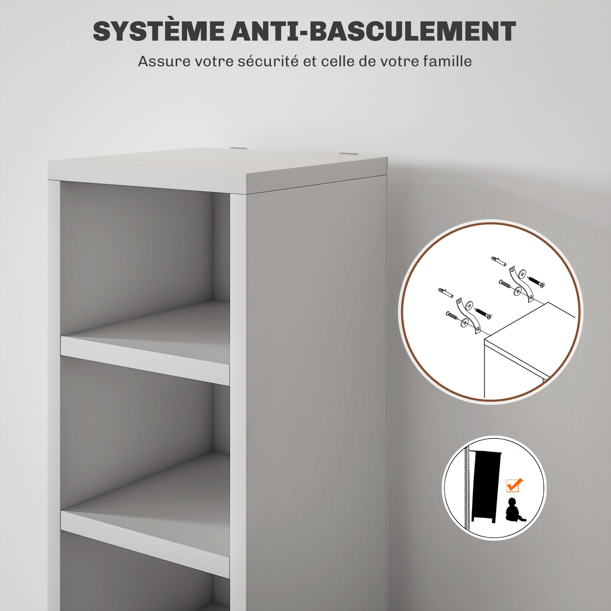 HOMCOM Contenitori per CD e DVD, ripiano a colonna, contenitore con 12 scomparti, capacità massima 204 CD, 21 x 20 x 175 cm, bianco